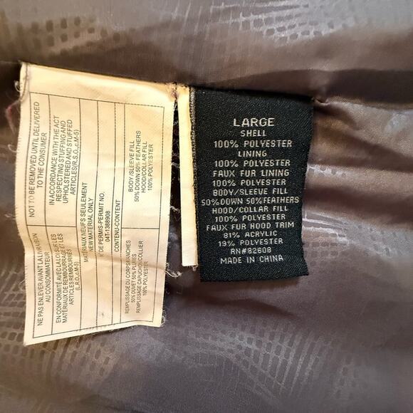 Free Country Black Down Puffer Jacket with Faux Fur Hood - Picture 6 of 11